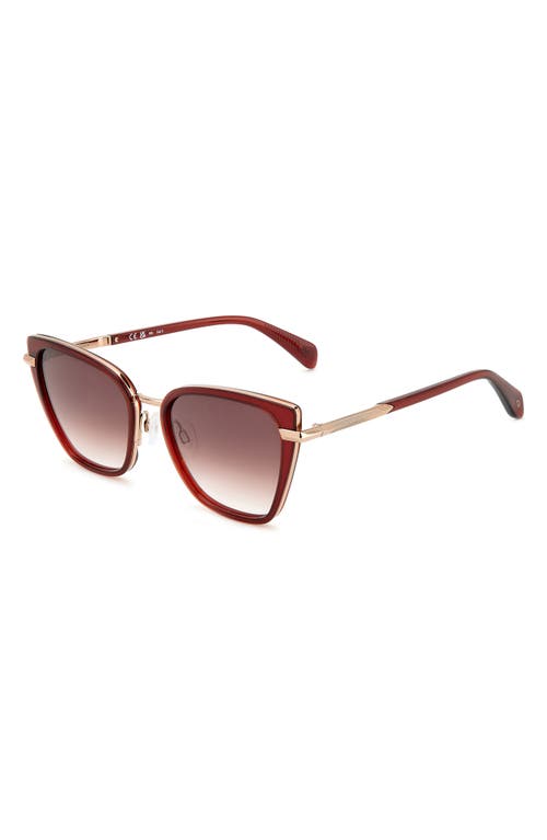 Shop Rag & Bone 56mm Gradient Cat Eye Sunglasses In Burgundy/burgundy Shaded