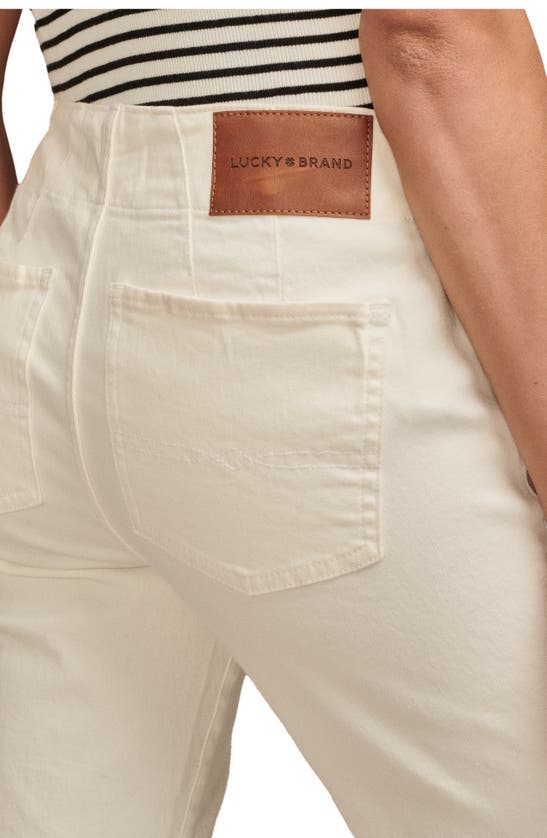 Lucky Brand Womens Pockets Buttons Flared Jeans In Bright White