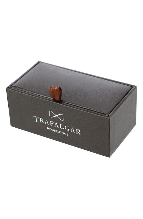 Trafalgar Men's Sutton Black Lacquer Cushion Cufflinks In Silver