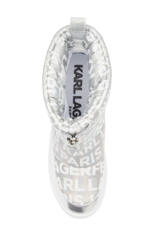 Karl Lagerfeld Paris Bronwyn Wedge Boot In Silver Iridescent