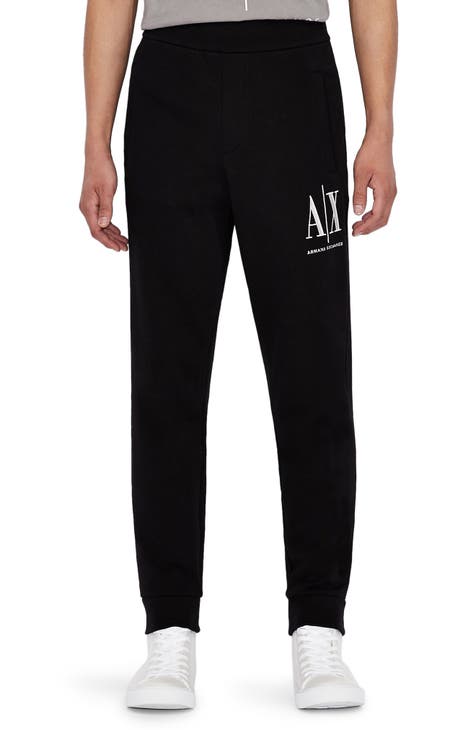Fleece cotton blend beaded logo jogger sweatpants
