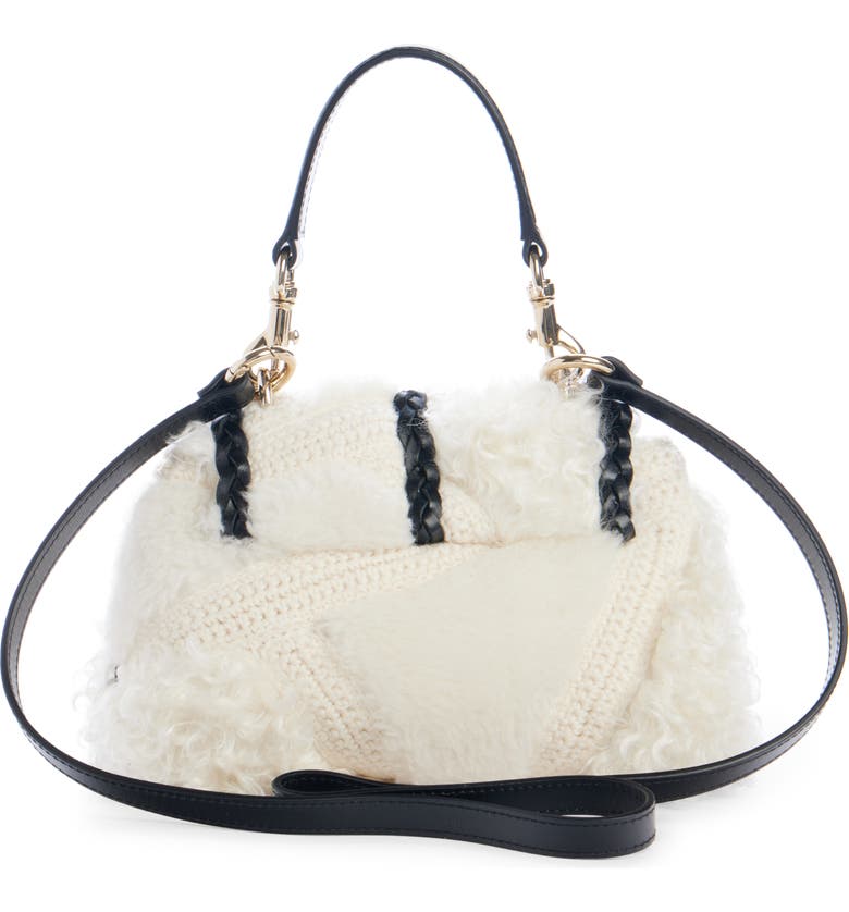Chloé Mini Penelope Crochet & Genuine Shearling Crossbody Bag | Nordstrom