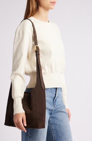 【関税込み】rag & bone ブラウン Belize ショッパートート rag & bone Small Belize Basketweave Embossed Leather Shopper