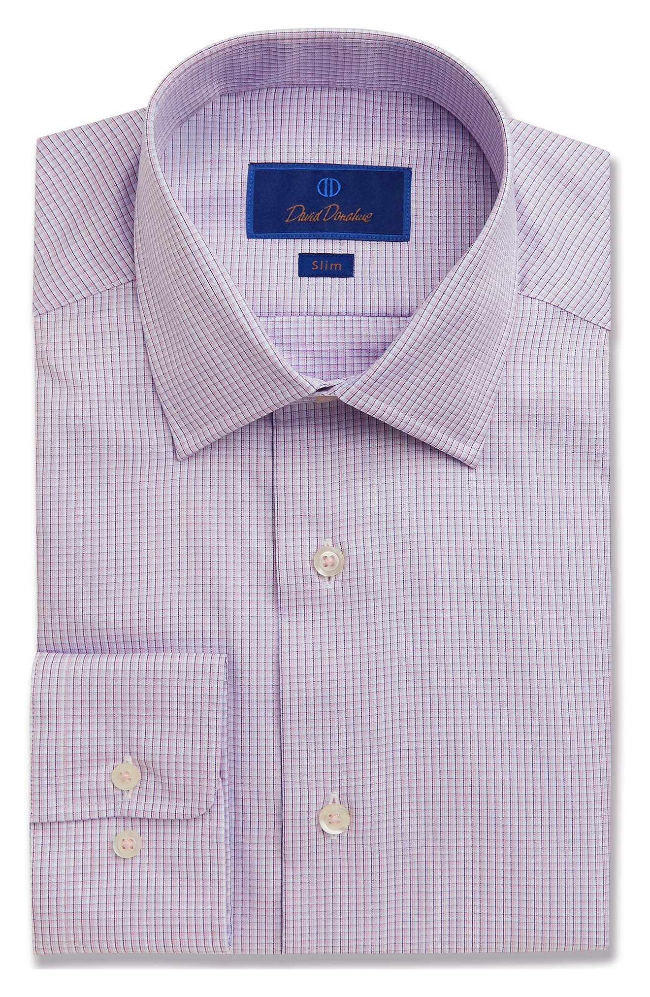 DonahueSlim Fit Microplaid Dress Shirt 
