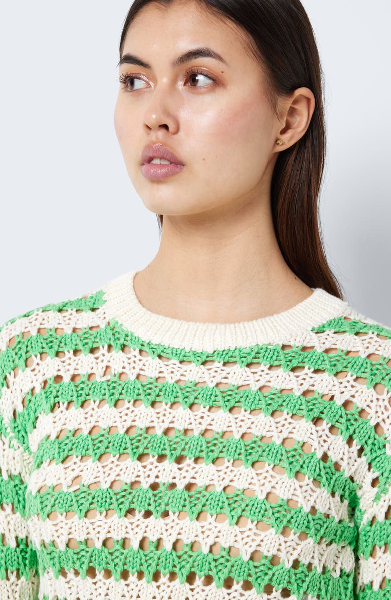 Noisy may Ziggi Stripe Blend Open Knit Sweater | Nordstrom