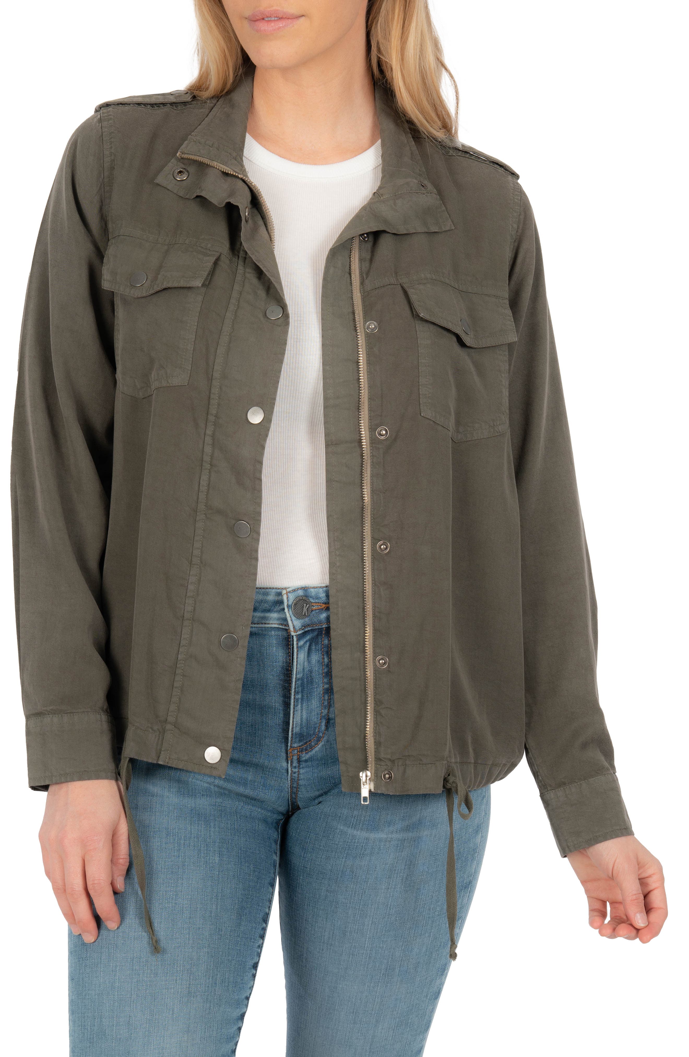 drawstring utility jacket