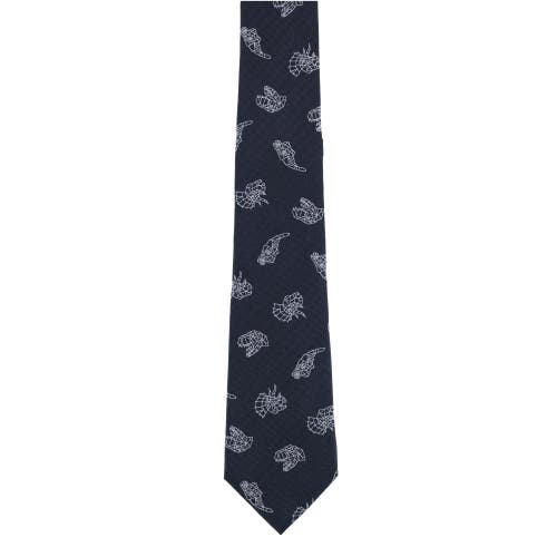 Trafalgar Dino Constellations Silk Novelty Necktie In Black