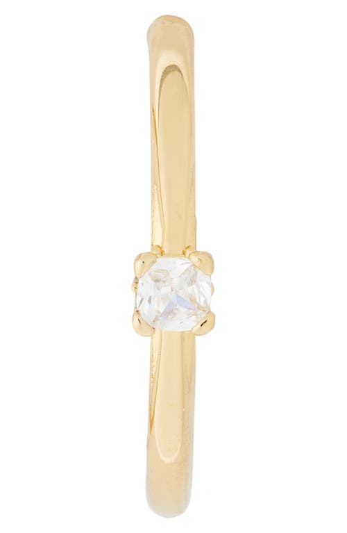 Kate Spade New York Cubic Zirconia Hoop Earrings In Clear/gold.