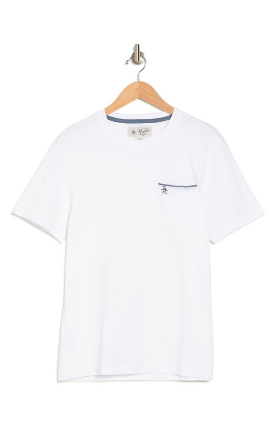 Original Penguin Crewneck Pocket T-shirt In Bright White