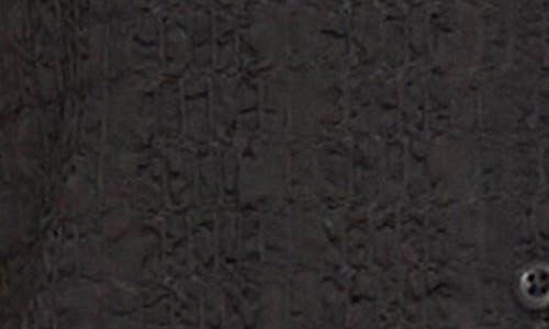 Vince Smocked Short-sleeve Button-front Shirt In Black