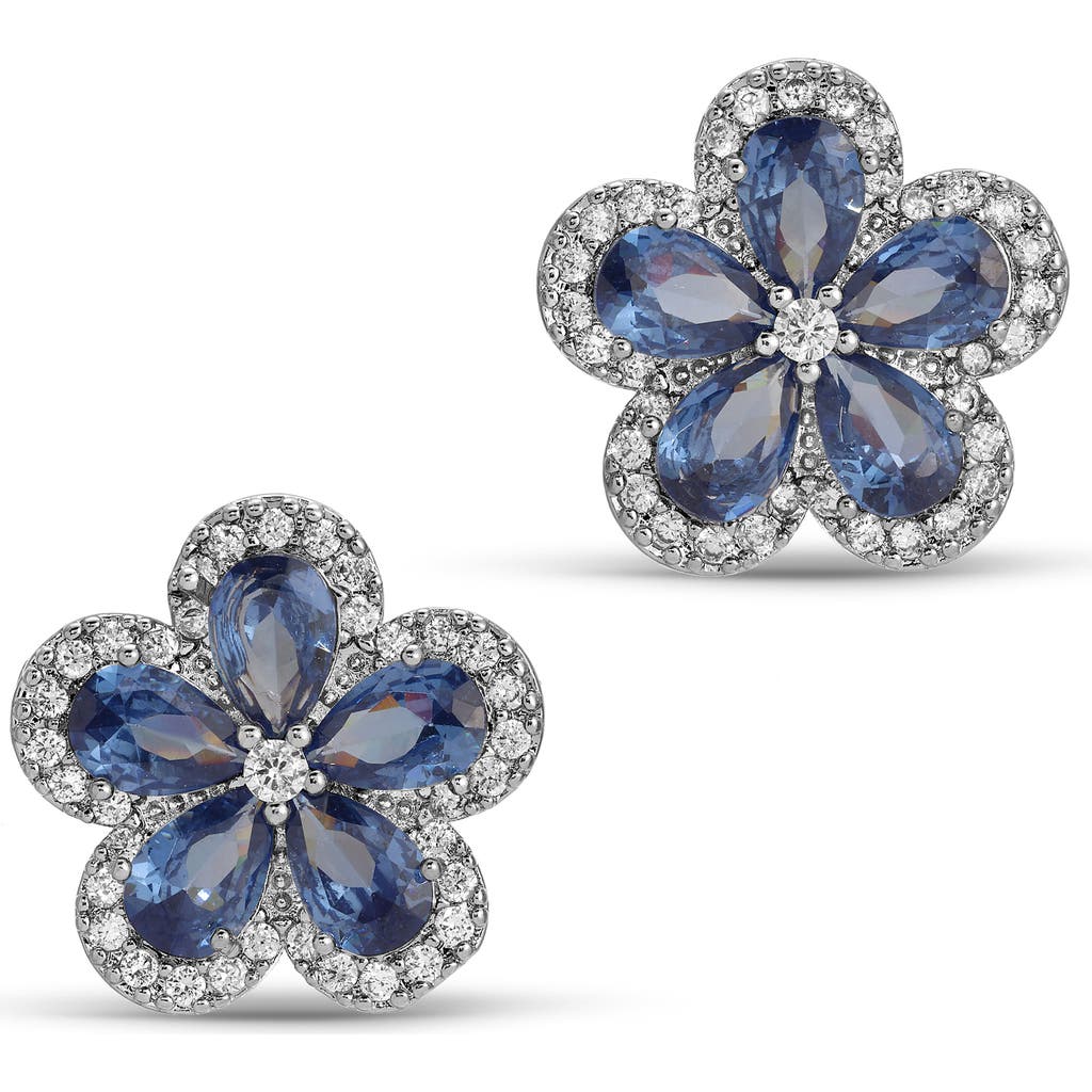 Eye Candy Los Angeles Azura Cubic Zirconia Stud Earrings In Silver