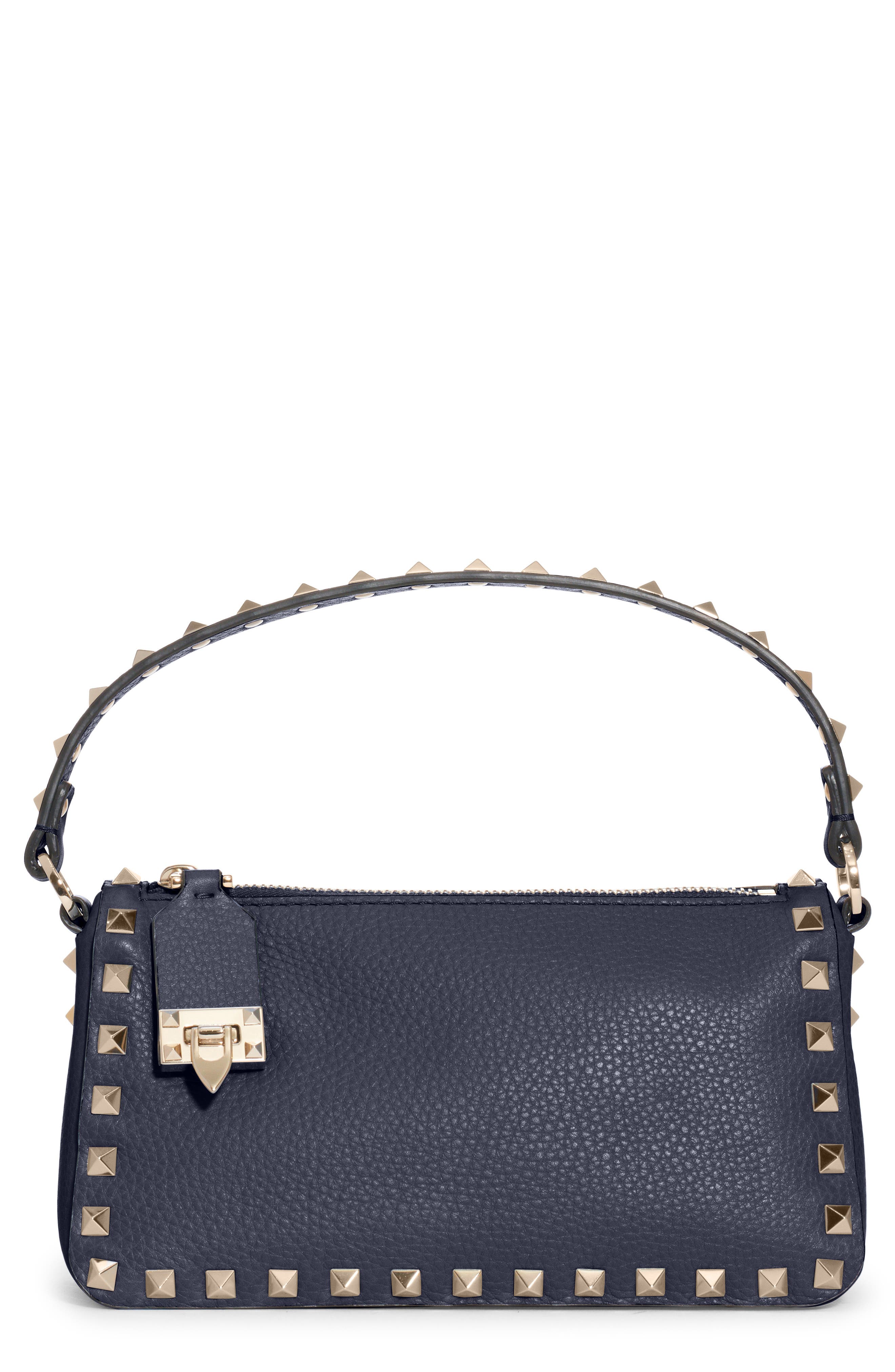 valentino garavani mini rockstud leather hobo bag