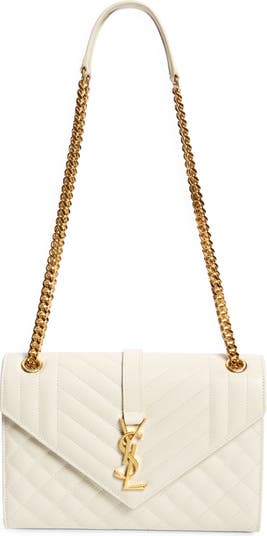 Saint Laurent Medium YSL Envelope Quilted Chain Shoulder Bag