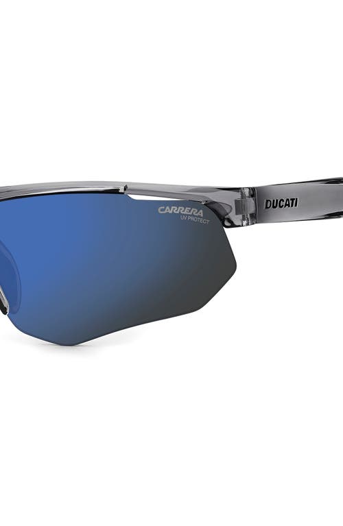 Carrera Eyewear X Ducati 69mm Carduc Rectangle Sunglasses In Grey Black/blue Sky