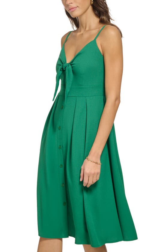 Shop Kensie Spaghetti Strap Midi Dress In Tropical Green