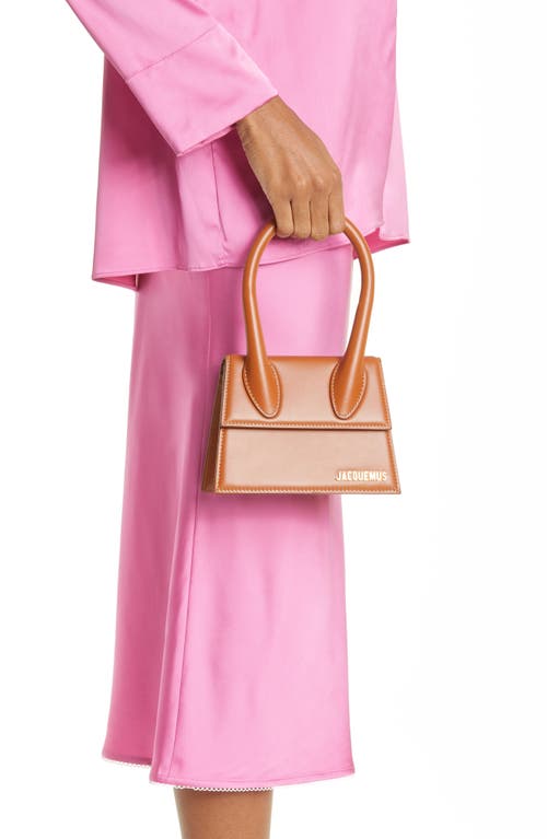 Jacquemus Le Chiquito Moyen Leather Top Handle Bag In Light Brown