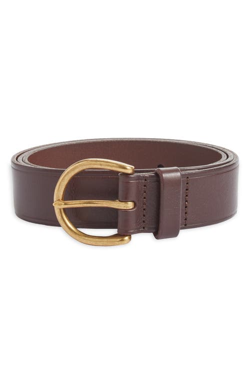 Shop Madewell Medium Perfect Leather Belt In Chocolate Raisin