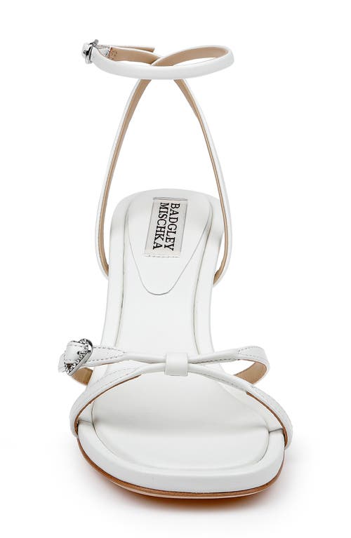 Shop Badgley Mischka Collection Brynna Ankle Strap Sandal In White Leather