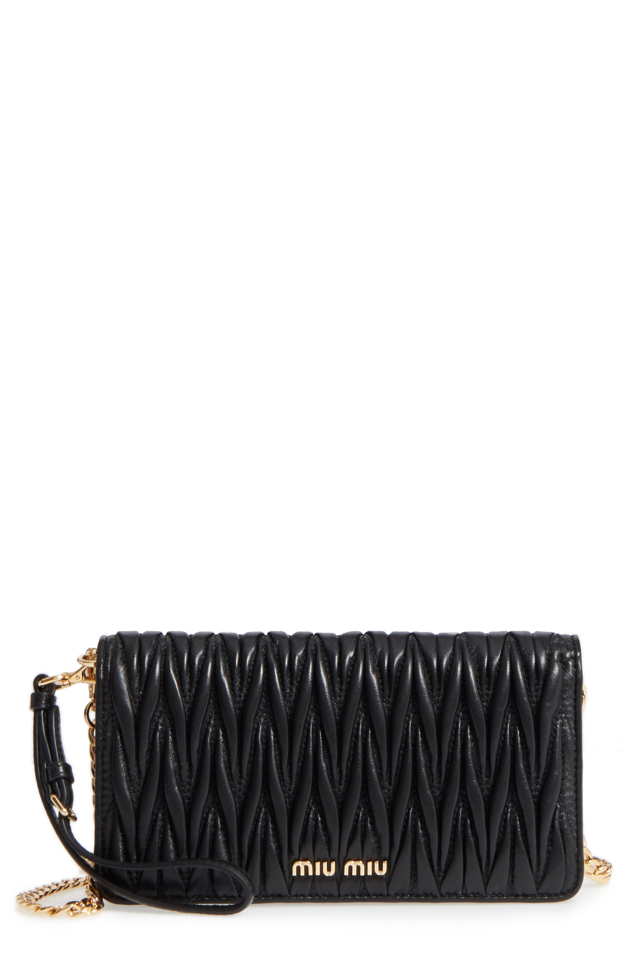 Miu Miu Matelassé Leather Wallet on a Chain Nordstrom
