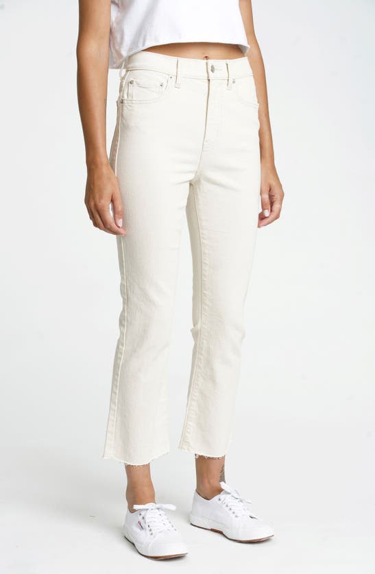 Daze Shy Girl Distressed Crop Flare Jeans In Raw Cut