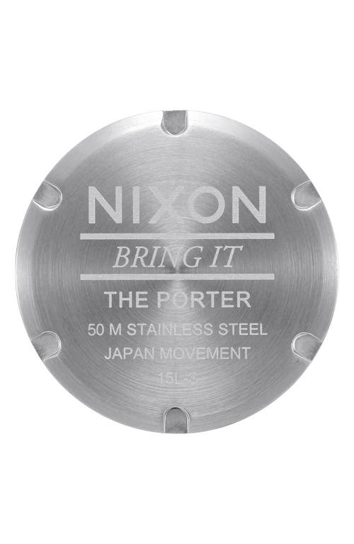 Nixon Porter Round Leather Strap Watch, 40mm In Gunmetal/charcoal/taupe