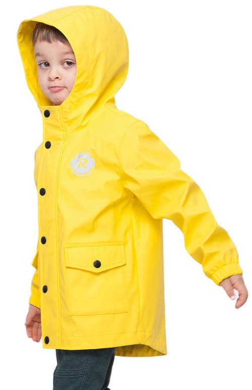 Rokka&rolla Kids' Waterproof Rain Coat Rubberized Jacket In Lemon Chrome