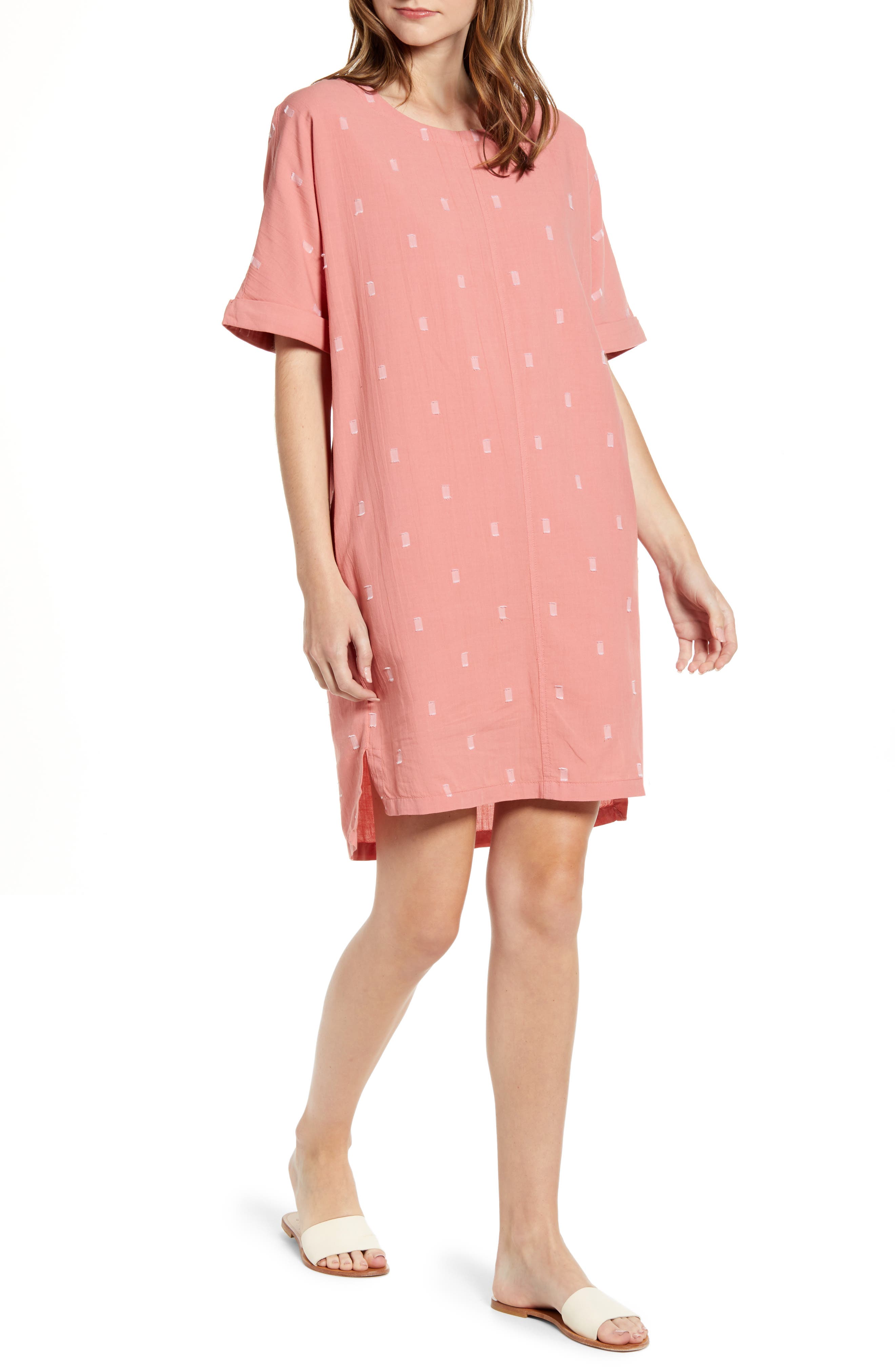 Caslon Jacquard Shift Dress, Pink