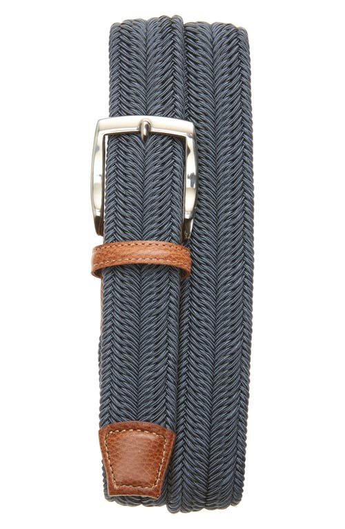 Torino Herringbone Woven Belt In Blue