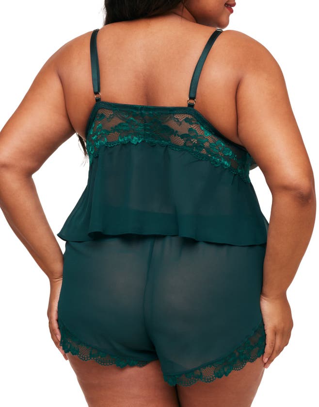 Shop Adore Me Tammy Camisole & Shorts Set Lingerie In Dark Green