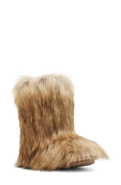 Shop Steve Madden Beastie Faux Fur Bootie In Tan/multi