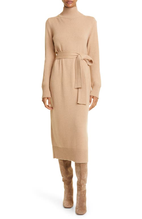 Eleventy Long Sleeve Turtleneck Cashmere Sweater Dress Cammello at Nordstrom,