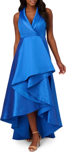 Tuxedo High Low Satin Gown