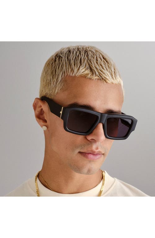 Le Specs Polygraph 55mm Rectangular Sunglasses In Matte Black