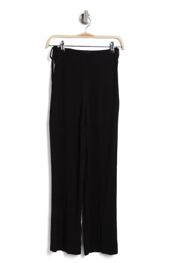 Lulus Best Vibe High Waist Linen Blend Pants In Black