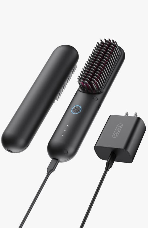 Tymo Porta Pro Portable Hair Straightening Brush In Black