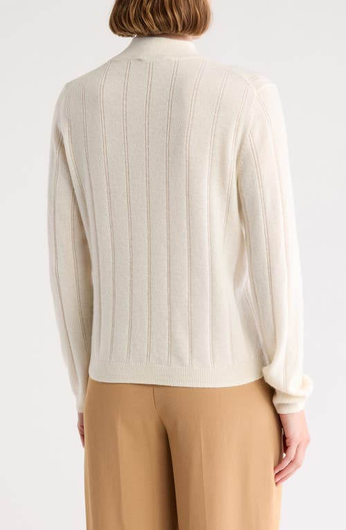 Bruno Magli Wide Rib Cashmere Sweater In Ivory