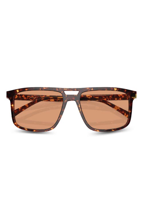 Shop Prada 58mm Rectangular Sunglasses In Brown/orange