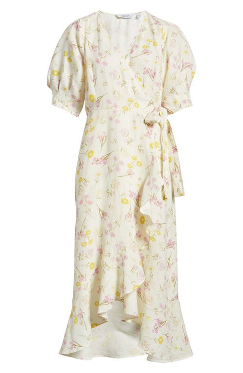 Shop & Other Stories Linen Wrap Midi Dress In Print