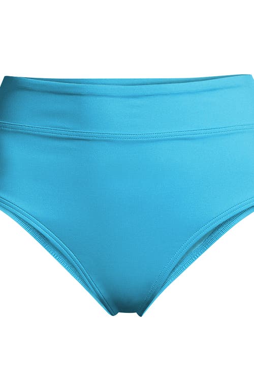 Lands' End Tummy Control High Waisted Bikini Bottoms In Turquoise