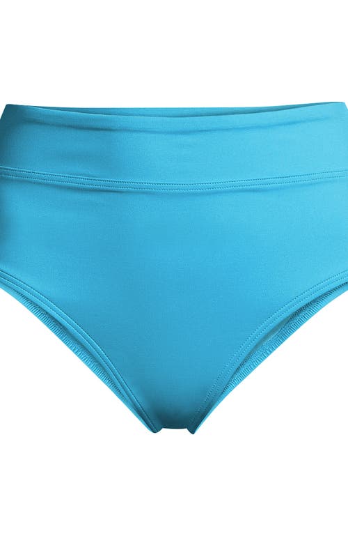 Shop Lands' End Plus Size Tummy Control High Waisted Bikini Swim Bottoms In Turquoise