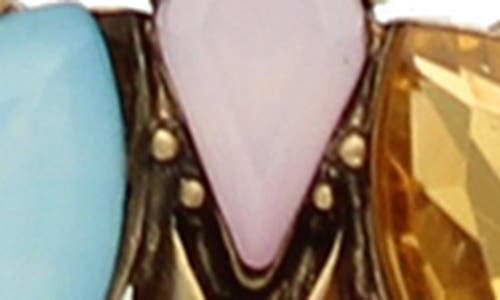 Shop Olivia Welles Rosana Pendant Necklace In Burnished Gold/multi