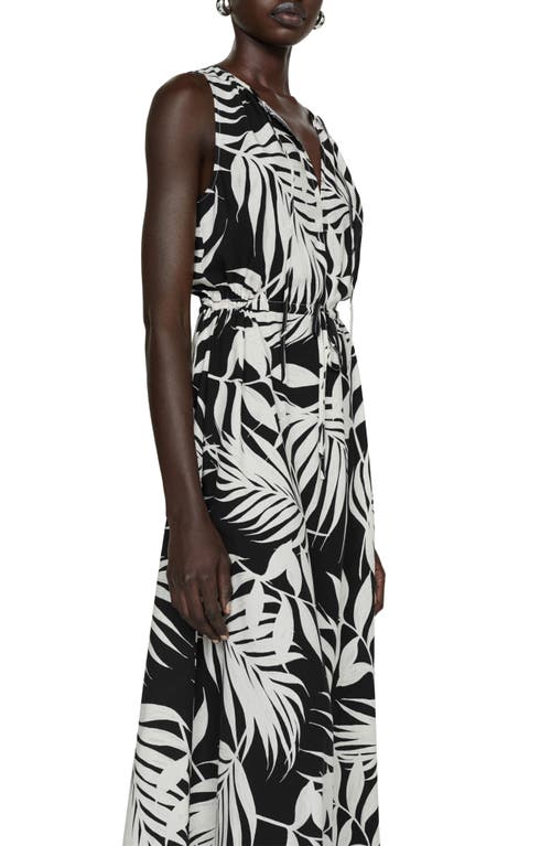 Mango Bow Printed Dress Black In Black