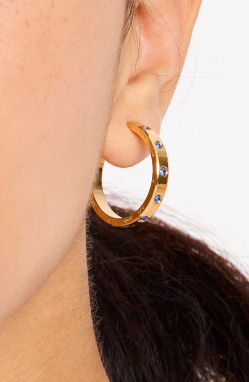 Kate Spade New York So Spade Flat Hoop Earrings In Sapphire.