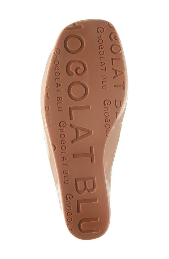Shop Chocolat Blu Pearl Platform Wedge Sandal In Beige Patent