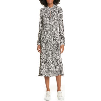 Judith & Charles Rimini Twist Keyhole Long Sleeve Midi Dress, Black