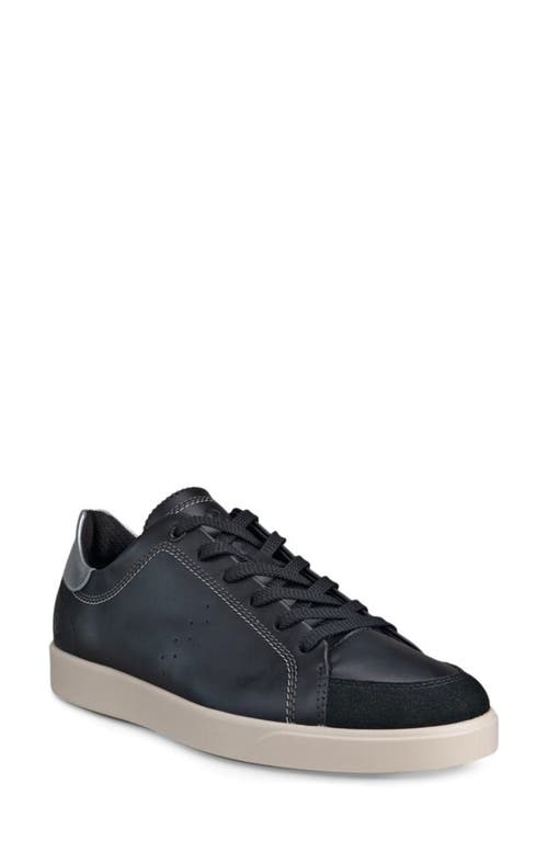 Shop Ecco Street Lite Low Top Sneaker In Black/black/pure Silver