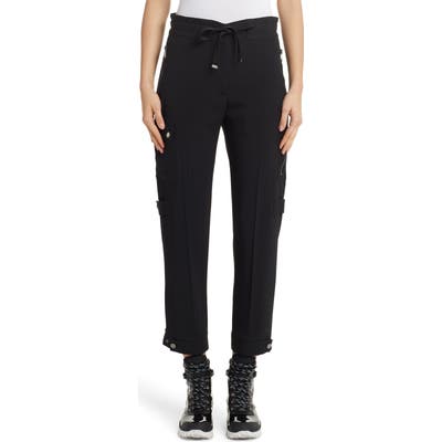 Moncler Tie Waist Cargo Pants, US / 40 IT - Black