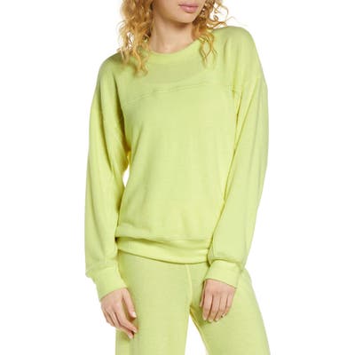 Socialite Brushed Stripe Pullover, Yellow