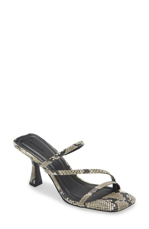 Shop Open Edit Tawney Sandal In Black/white Snake Print