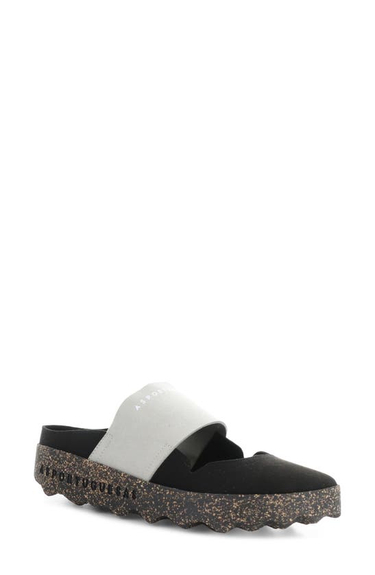 Asportuguesas By Fly London Cana Slide Sandal In 002 Black On Micro S